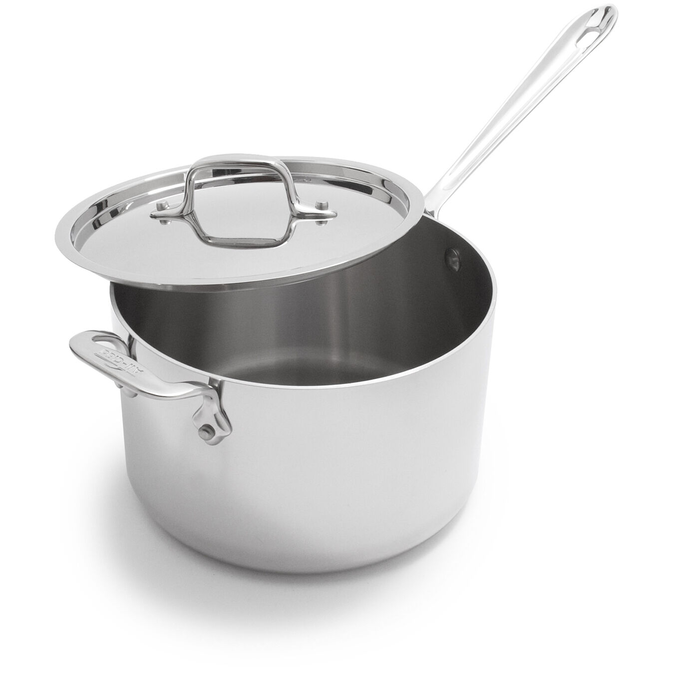 All-Clad Stainless Steel Sauce Pan with Lid Cookware Silver,4202 2-Quart